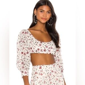 SAU LEE Elsie Blouse in White Multi 4